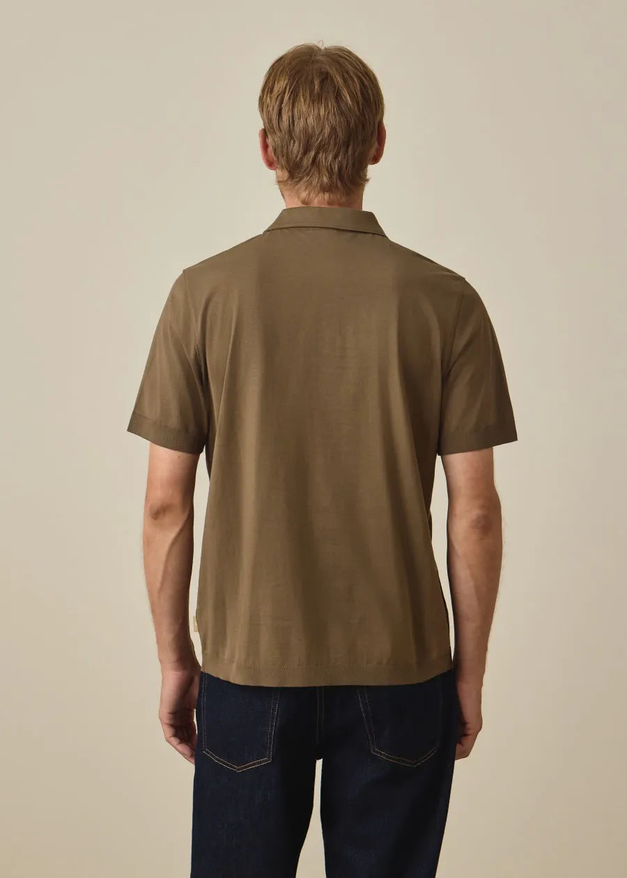 Brown Cotton Polo Shirt