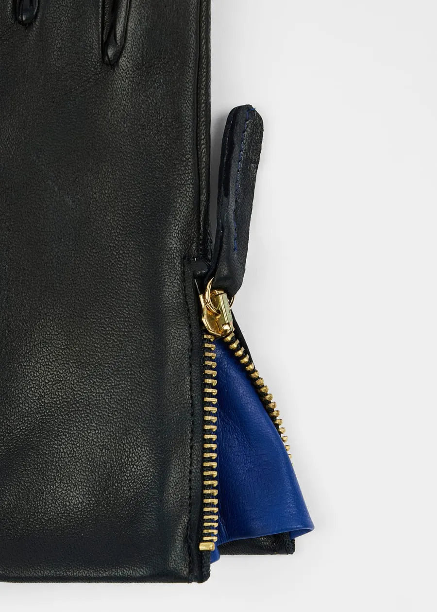 Women's Leather Zip Gloves