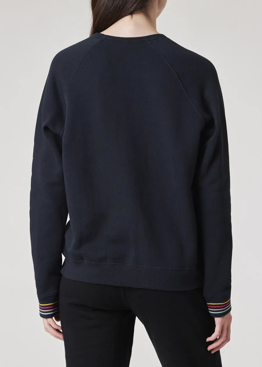 Women's Navy Lounge Sweatshirt With 'Swirl' Cuffs