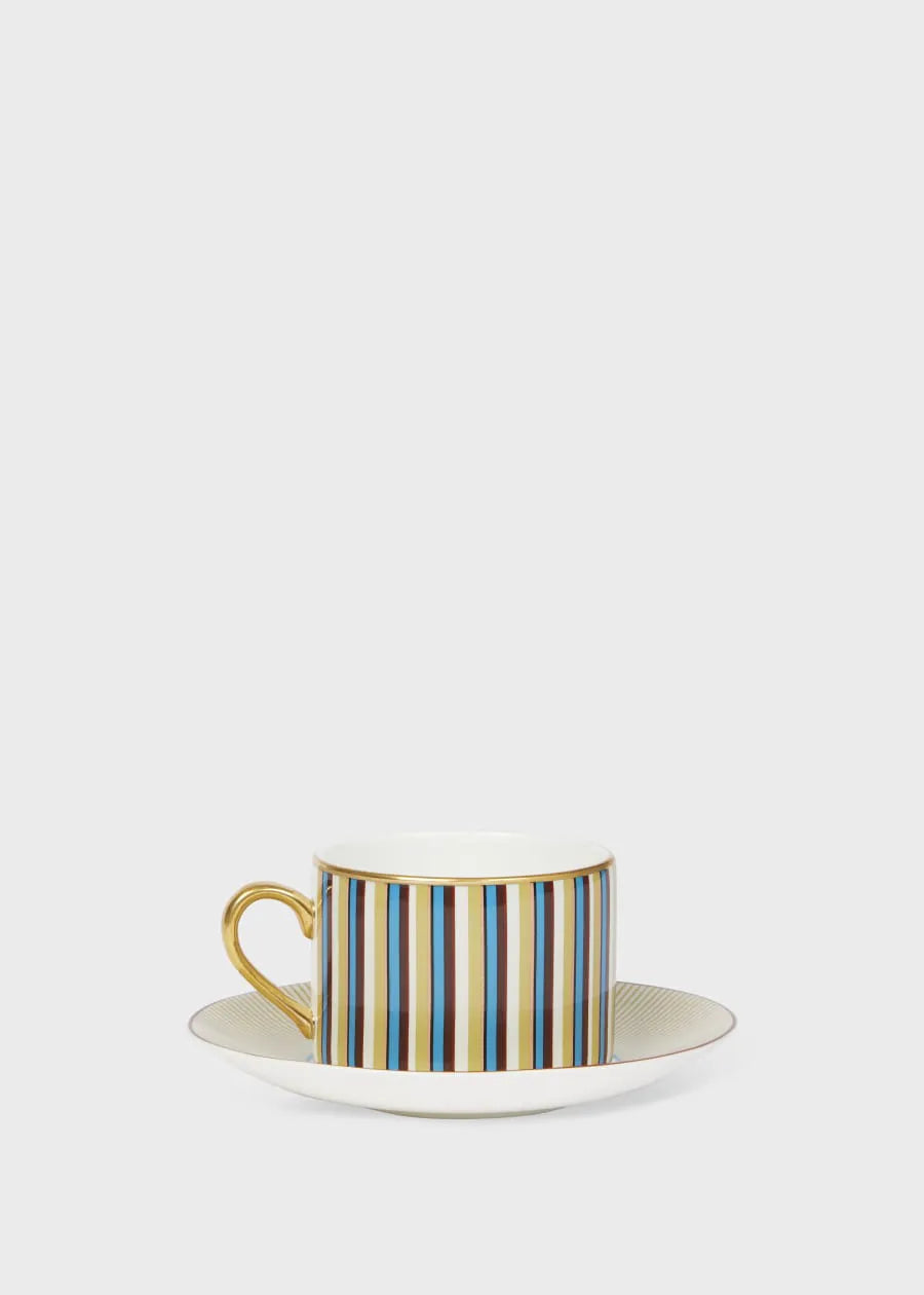 Blue Teacup and Saucer