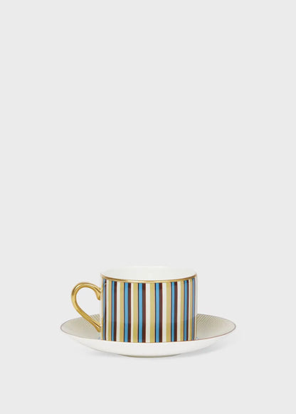 Blue Teacup and Saucer