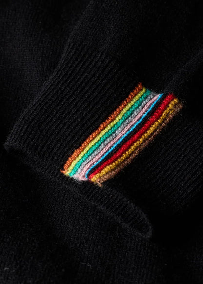 Black Cashmere Roll Neck Sweater