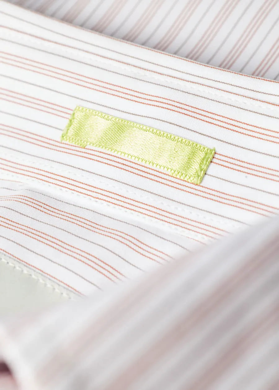 Regular-Fit White and Red Stripe Shirt
