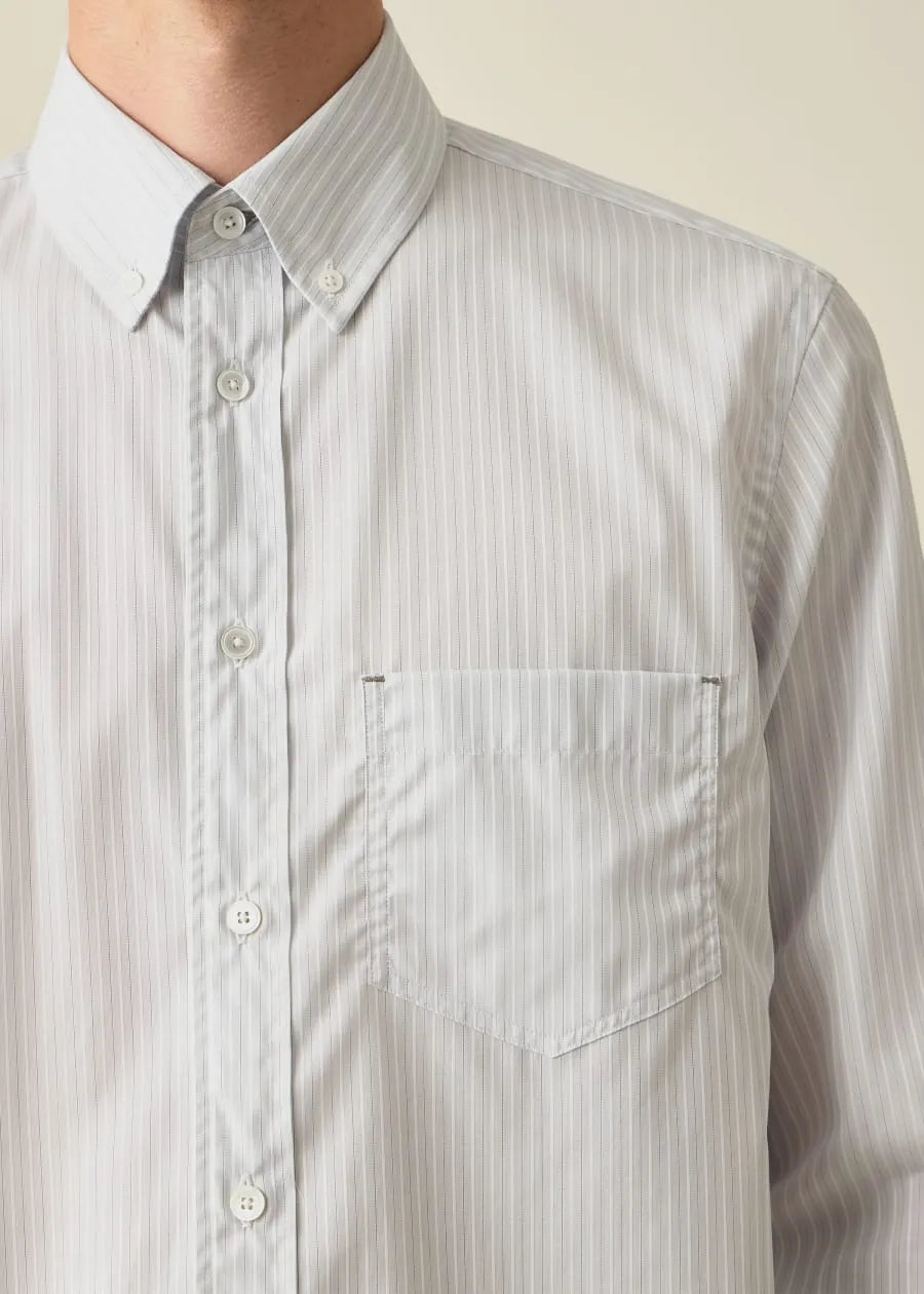 Regular-Fit White and Red Stripe Shirt