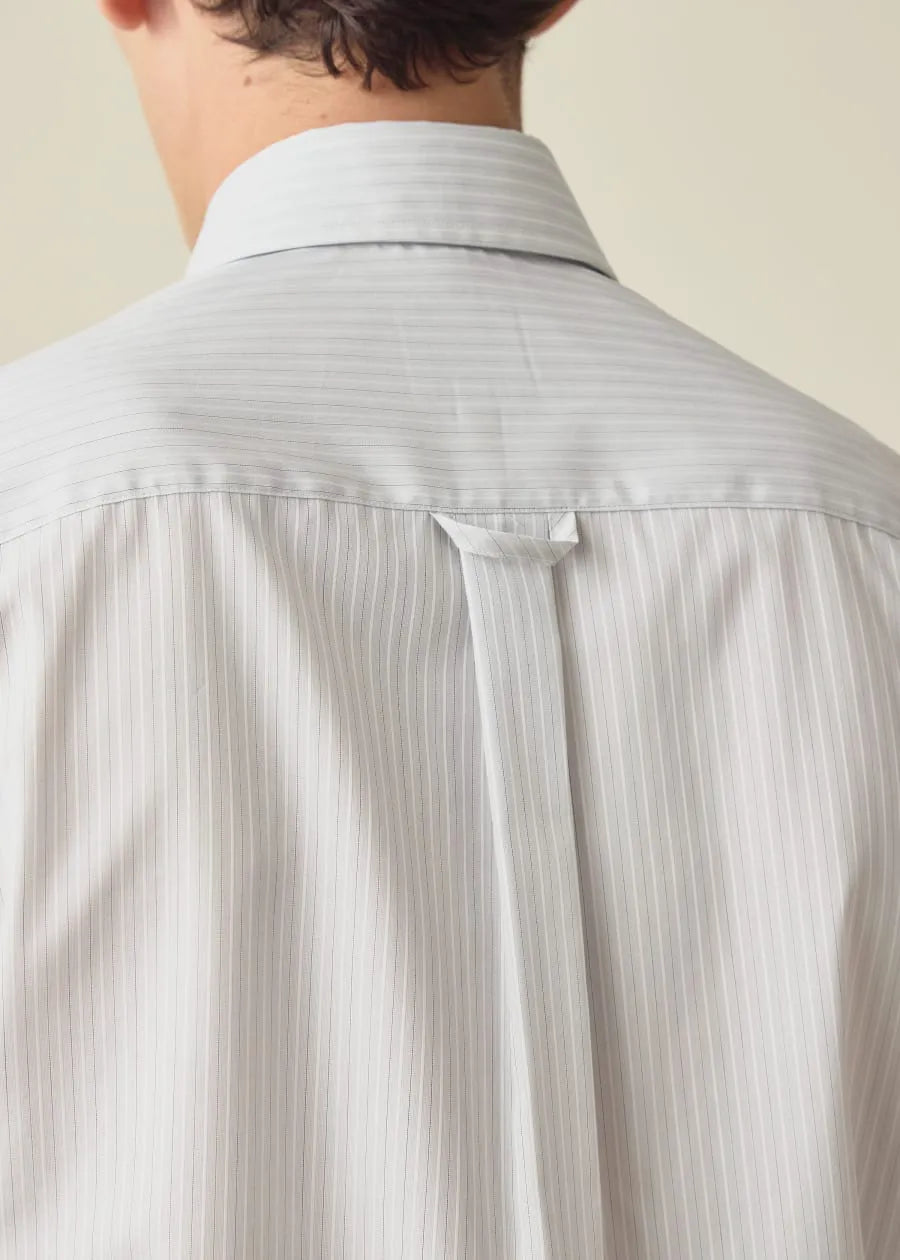 Regular-Fit White and Red Stripe Shirt