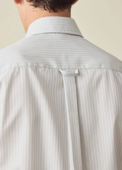 Regular-Fit White and Red Stripe Shirt