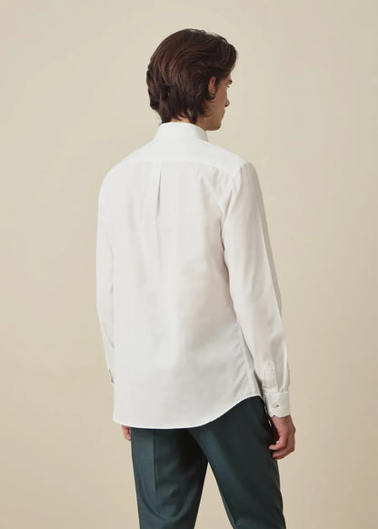 Slim-Fit White Cotton Poplin Shirt