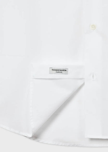 Slim-Fit White Cotton Poplin Shirt
