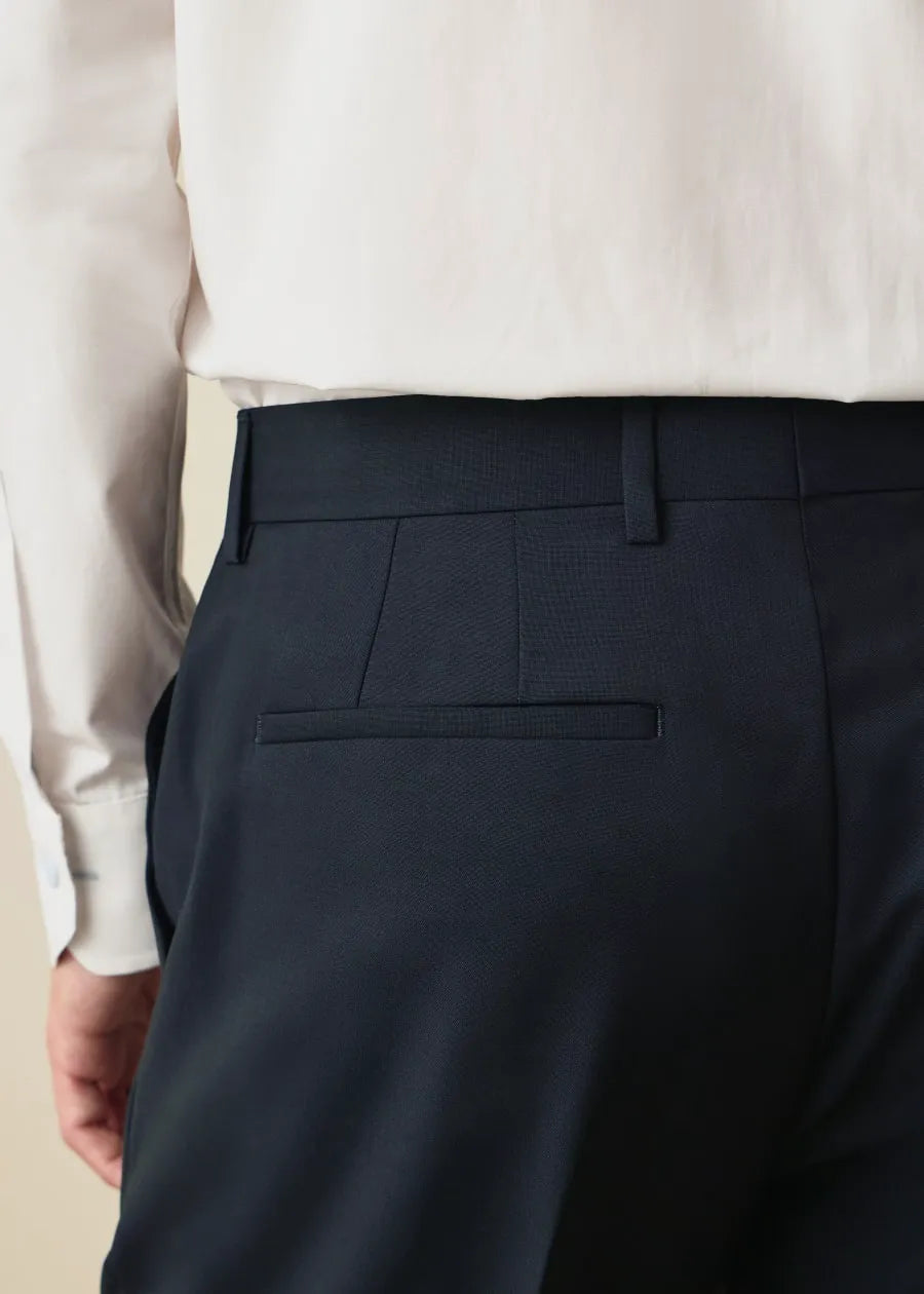The Brierley - Navy Wool-Mohair Trousers