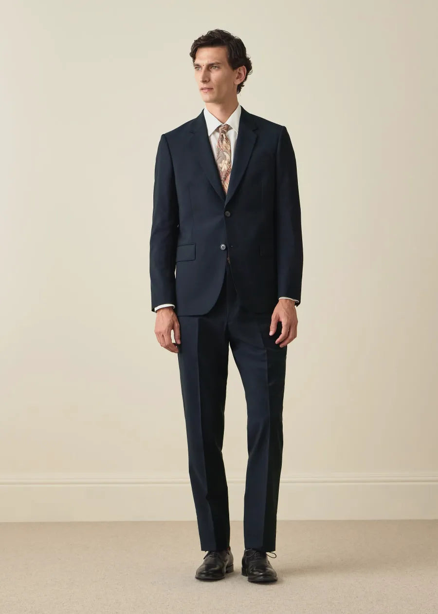 The Brierley - Navy Wool-Mohair Trousers