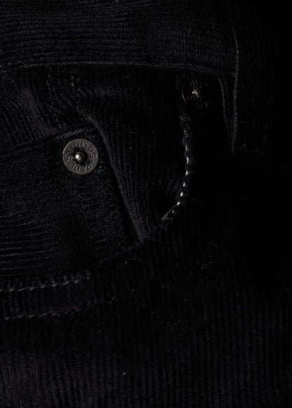 Slim Tapered-Fit Black Corduroy Trousers