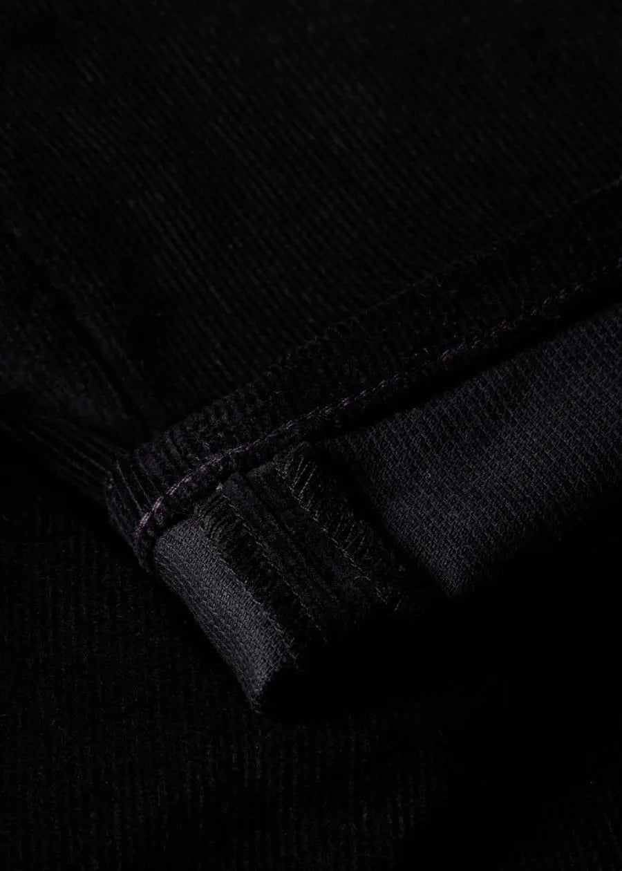 Slim Tapered-Fit Black Corduroy Trousers