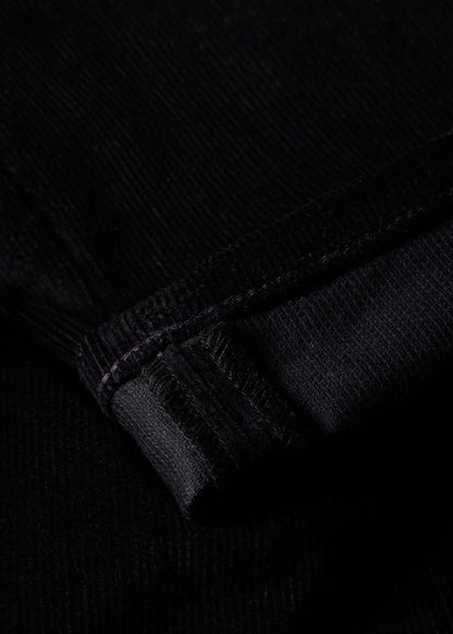 Slim Tapered-Fit Black Corduroy Trousers