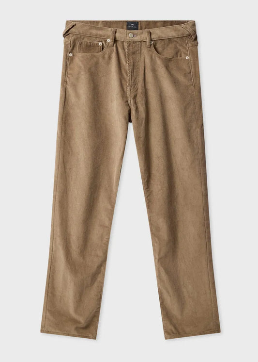 Relaxed Tapered-Fit Light Brown Corduroy Trousers