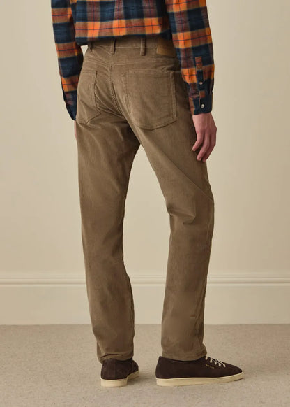 Relaxed Tapered-Fit Light Brown Corduroy Trousers