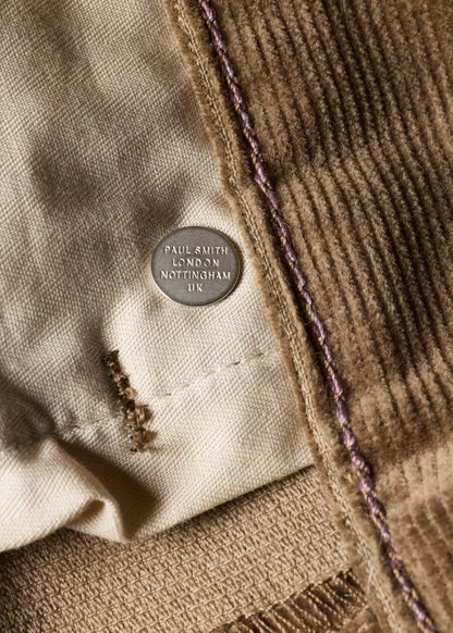 Relaxed Tapered-Fit Light Brown Corduroy Trousers