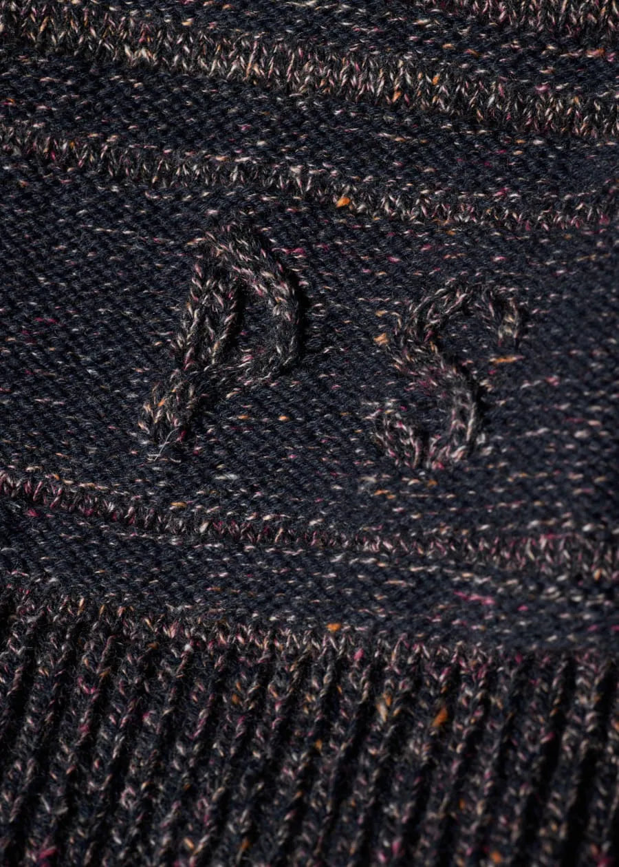 Navy 'Patchwork' Cotton-Blend Cardigan