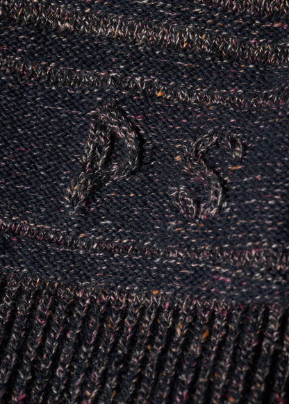 Navy 'Patchwork' Cotton-Blend Cardigan