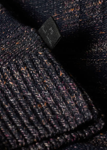 Navy 'Patchwork' Cotton-Blend Cardigan