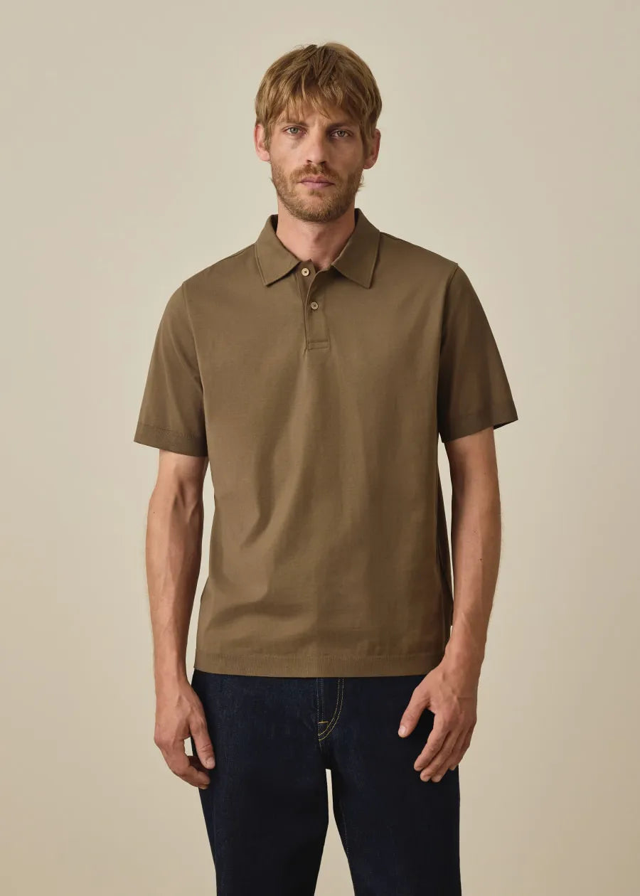 Brown Cotton Polo Shirt