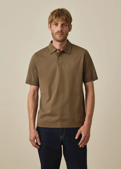 Brown Cotton Polo Shirt