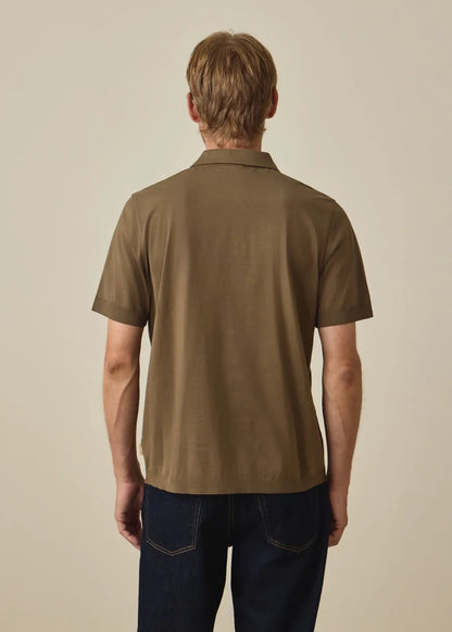 Brown Cotton Polo Shirt