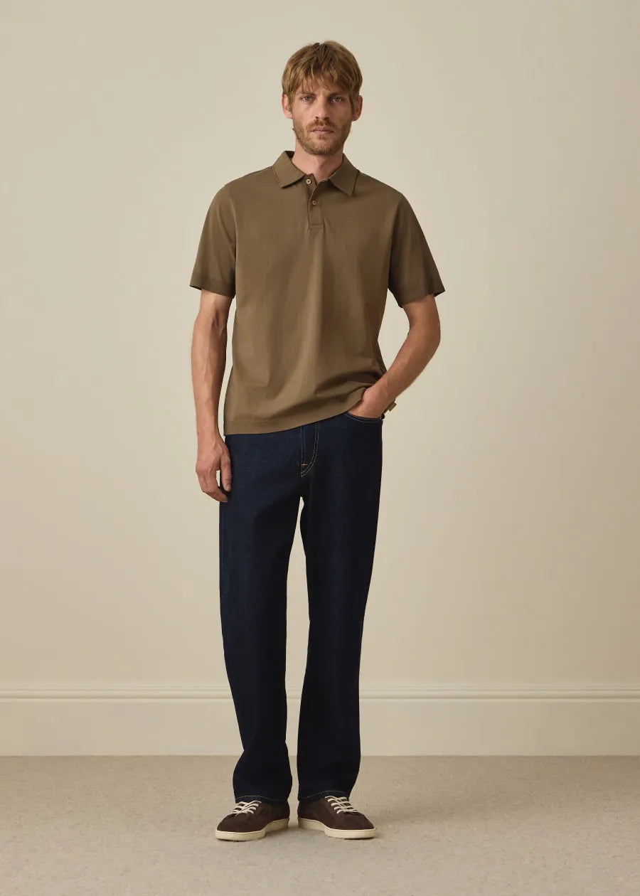 Brown Cotton Polo Shirt