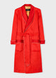 Red Linen And Silk Dressing Gown