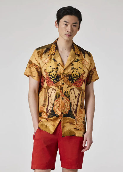 Tapestry Print Silk Pyjama Shirt