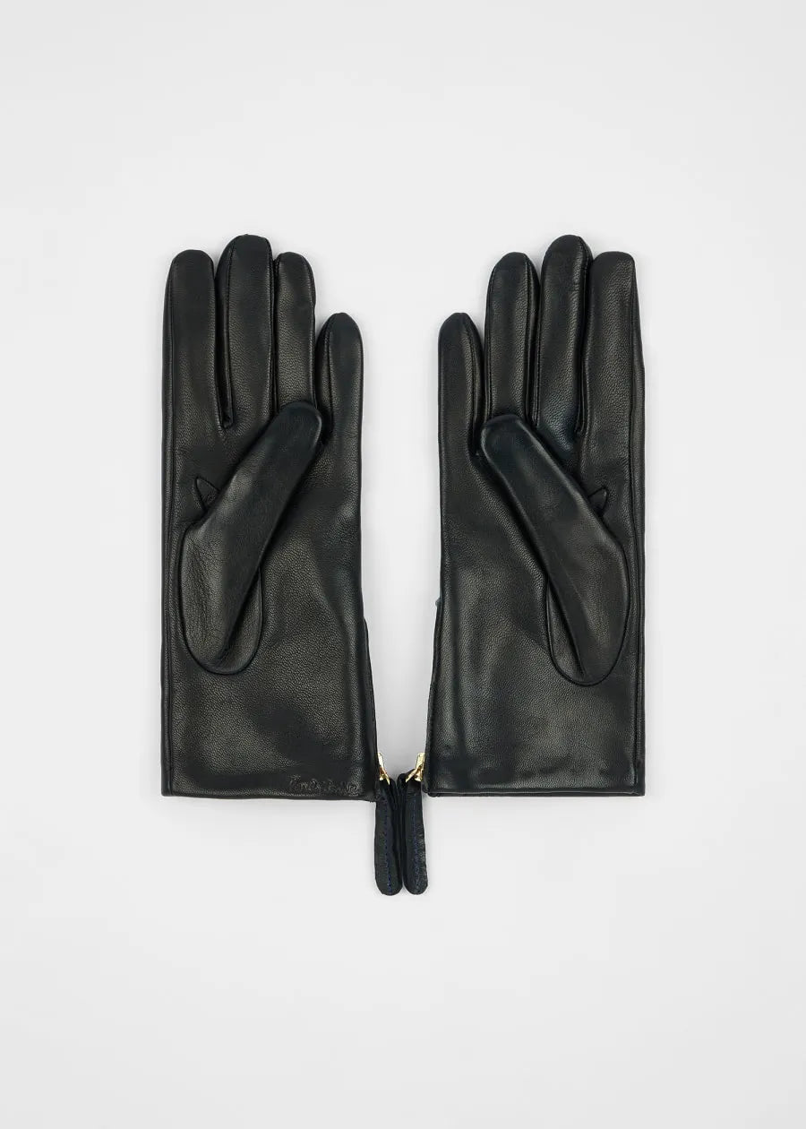Women's Leather Zip Gloves