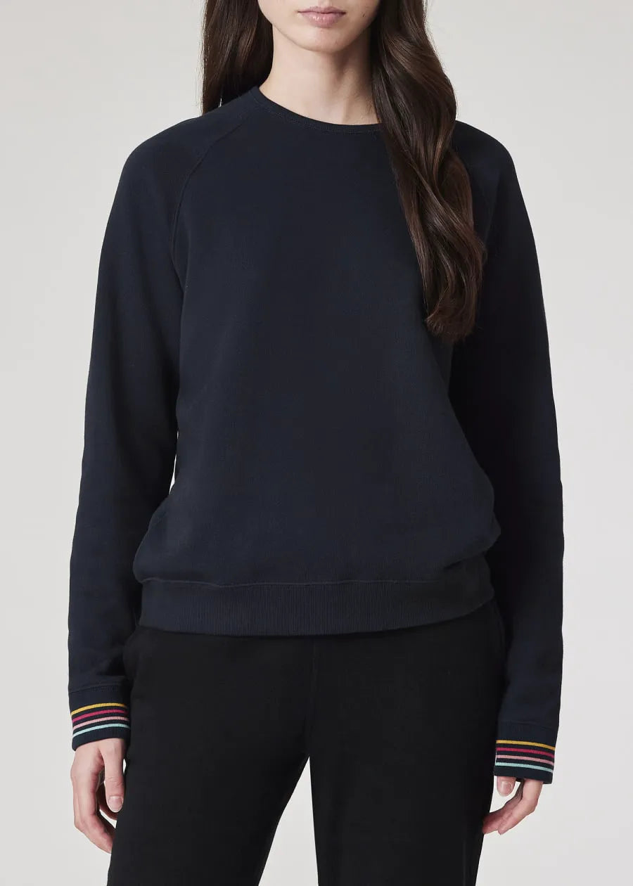 Women's Navy Lounge Sweatshirt With 'Swirl' Cuffs