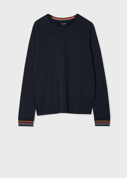 Women's Navy Lounge Sweatshirt With 'Swirl' Cuffs