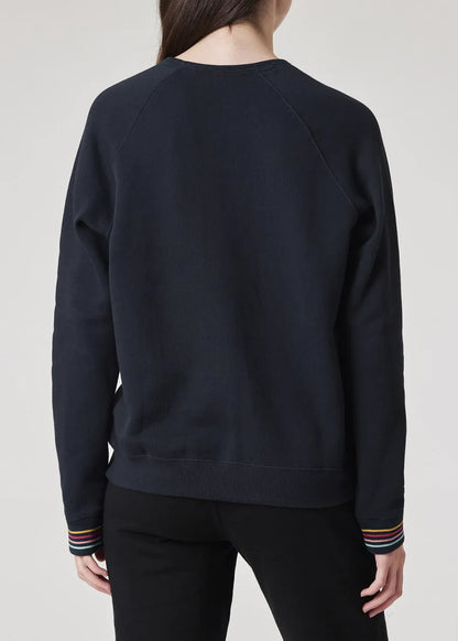 Women's Navy Lounge Sweatshirt With 'Swirl' Cuffs