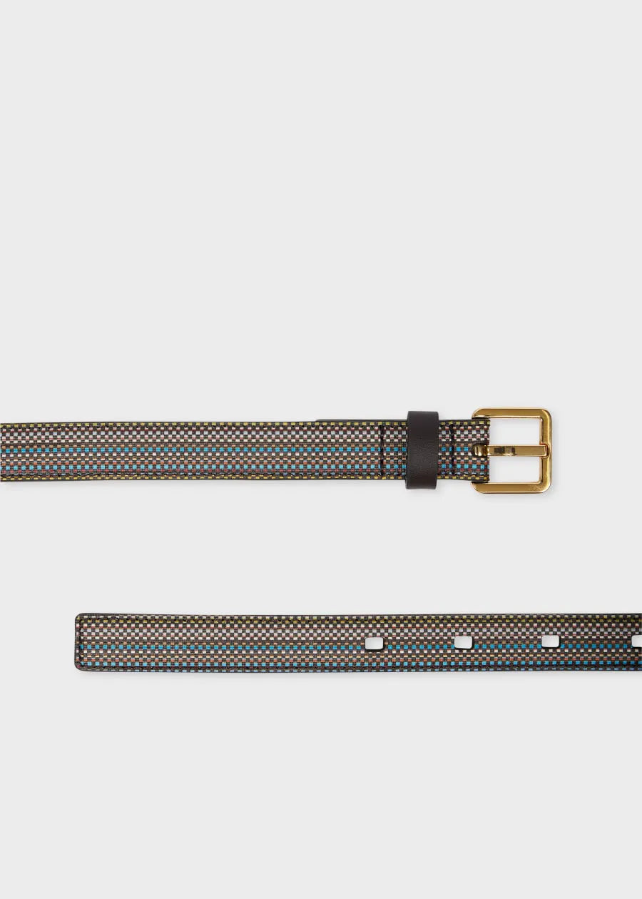 Women's 'Signature Stripe' Check Belt