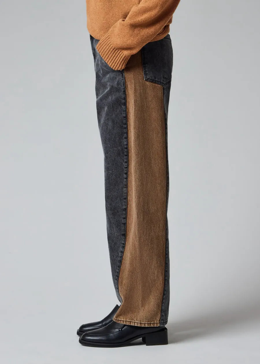 Women's Contrast Barrel Leg Jeans