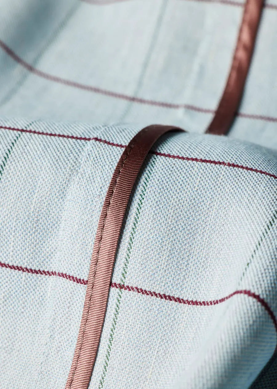 Women's Light Blue Windowpane Double-Breasted Blazer