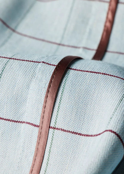 Women's Light Blue Windowpane Double-Breasted Blazer
