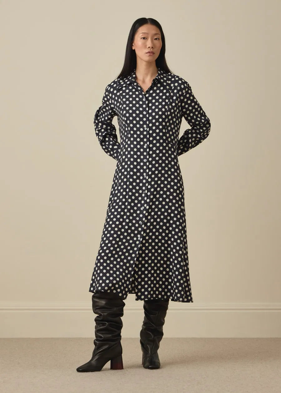 Women's Polka Dot Shirt Dress