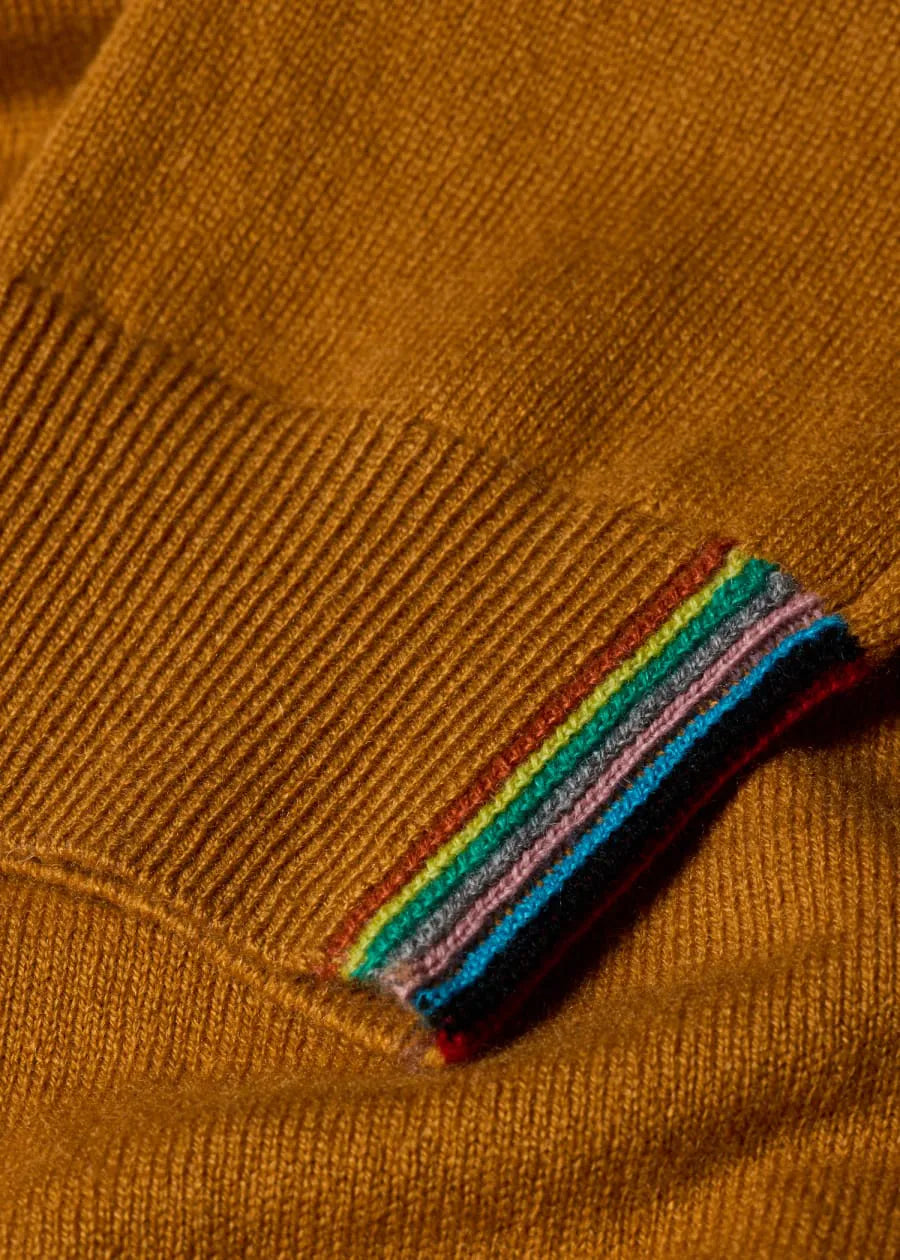Women's Ochre Yellow Crew Neck Sweater