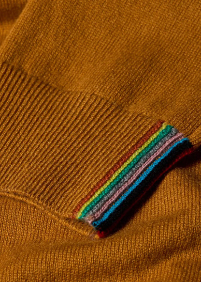 Women's Ochre Yellow Crew Neck Sweater
