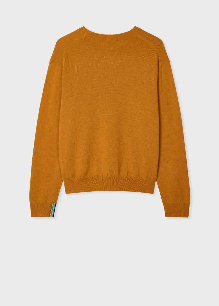 Women's Ochre Yellow Crew Neck Sweater